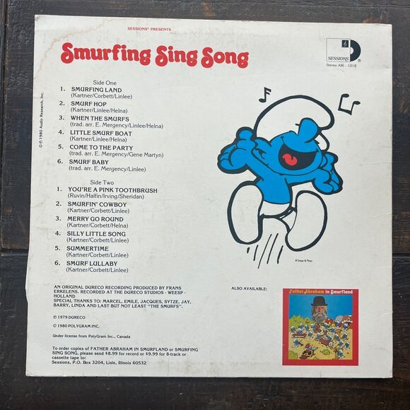 Smurfing Sing Song Vintage 1979 Vinyl LP Record Polydor The Smurfs - Picture 2 of 7